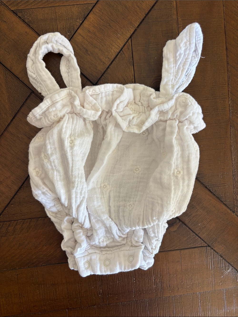 White Baby Muslin Romper